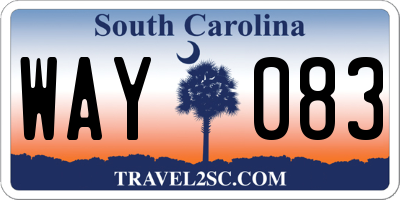SC license plate WAY083