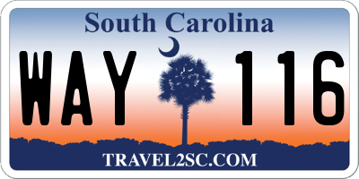 SC license plate WAY116