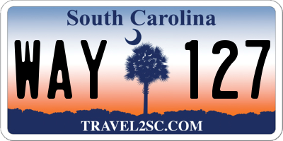 SC license plate WAY127