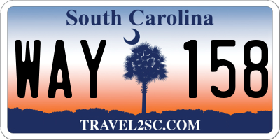 SC license plate WAY158