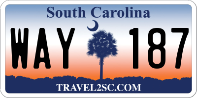 SC license plate WAY187