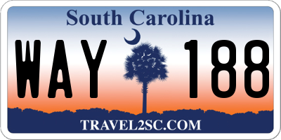 SC license plate WAY188