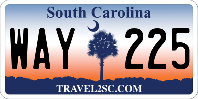 SC license plate WAY225