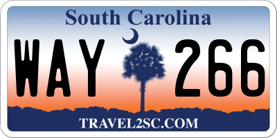 SC license plate WAY266