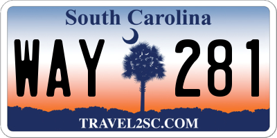 SC license plate WAY281