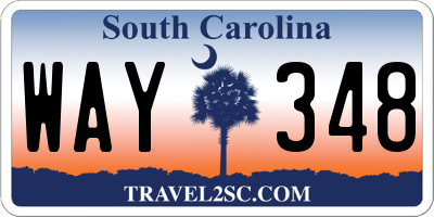 SC license plate WAY348