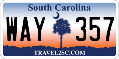 SC license plate WAY357