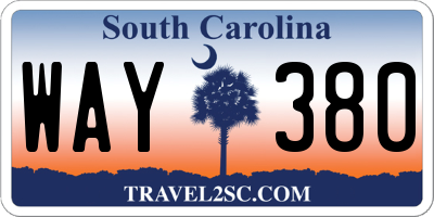 SC license plate WAY380