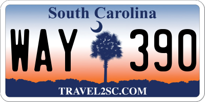 SC license plate WAY390