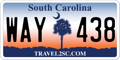 SC license plate WAY438