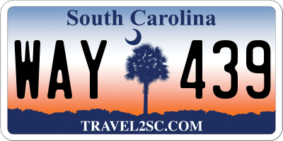 SC license plate WAY439