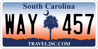 SC license plate WAY457