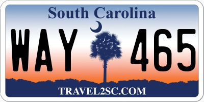 SC license plate WAY465