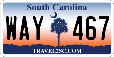 SC license plate WAY467