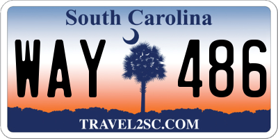 SC license plate WAY486