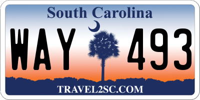 SC license plate WAY493
