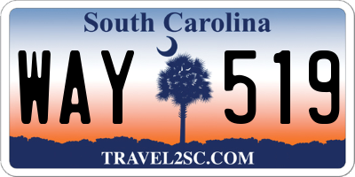 SC license plate WAY519