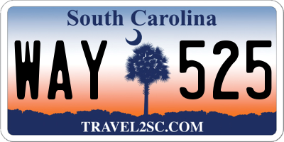 SC license plate WAY525