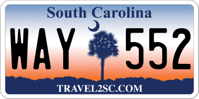 SC license plate WAY552