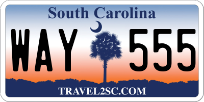 SC license plate WAY555