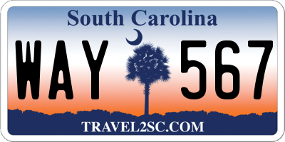SC license plate WAY567