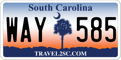 SC license plate WAY585