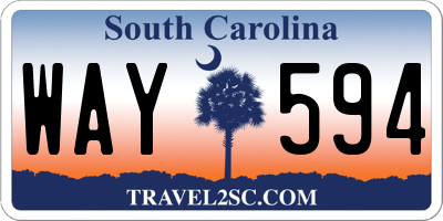 SC license plate WAY594