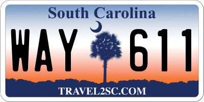 SC license plate WAY611