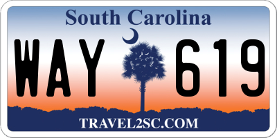 SC license plate WAY619