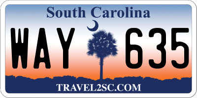 SC license plate WAY635