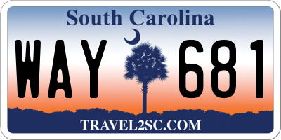 SC license plate WAY681