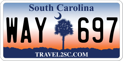 SC license plate WAY697