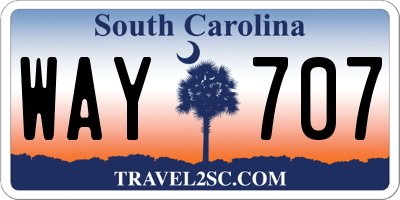 SC license plate WAY707