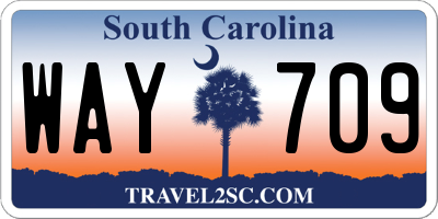 SC license plate WAY709