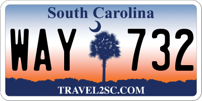 SC license plate WAY732