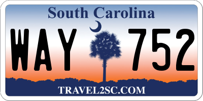 SC license plate WAY752