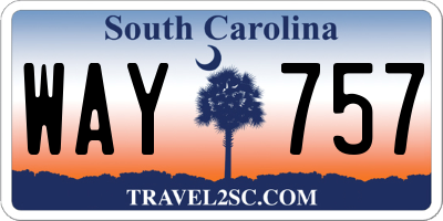SC license plate WAY757