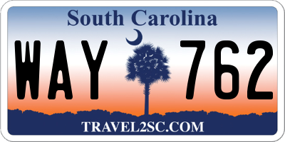 SC license plate WAY762
