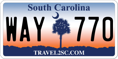 SC license plate WAY770