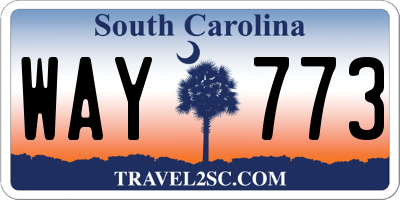 SC license plate WAY773