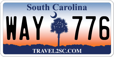 SC license plate WAY776