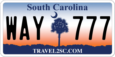 SC license plate WAY777