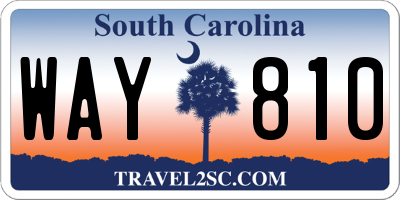 SC license plate WAY810