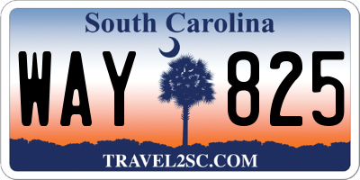 SC license plate WAY825