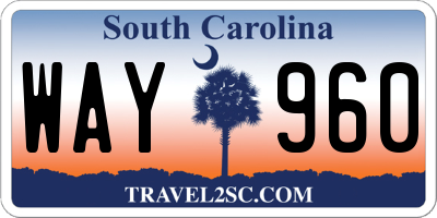 SC license plate WAY960