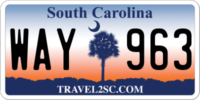SC license plate WAY963