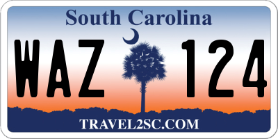 SC license plate WAZ124