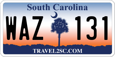 SC license plate WAZ131