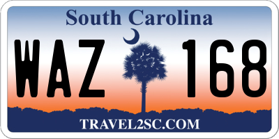 SC license plate WAZ168