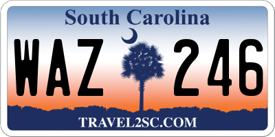SC license plate WAZ246